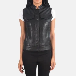 Rayne Moto Black Leather Vest