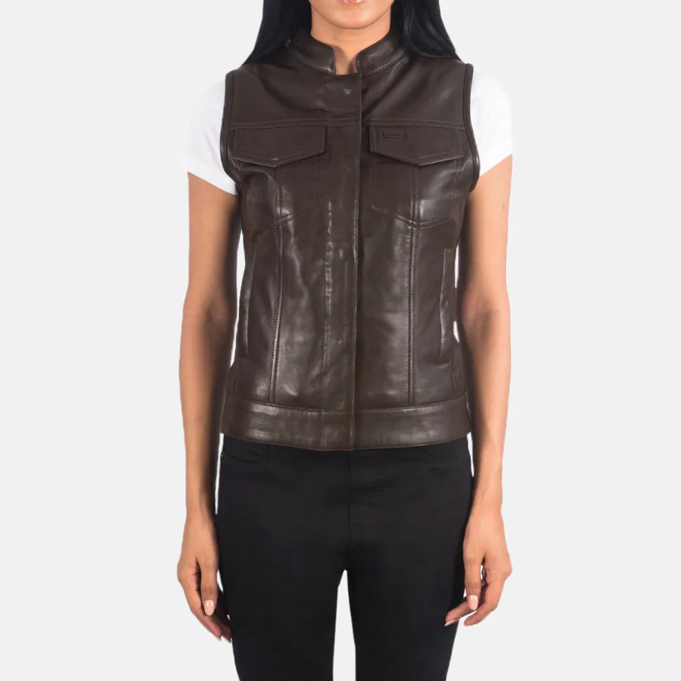 Rayne Moto Brown Leather Vest