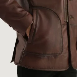 Rocky Brown Fur Leather Coat