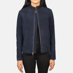 Rumella Blue Suede Biker Jacket