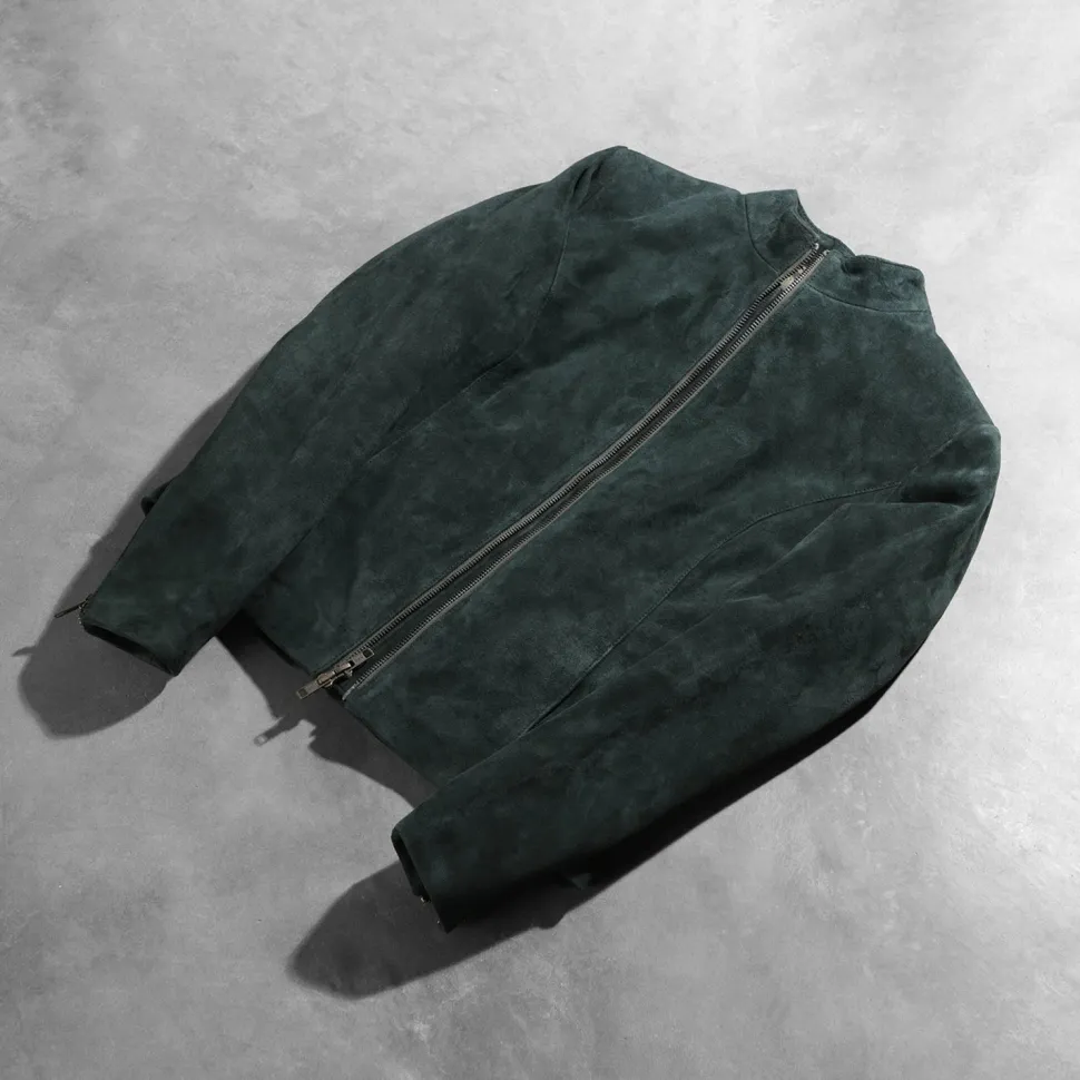 Rumella Green Suede Biker Jacket