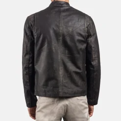 Rustic Brown Leather Biker Jacket