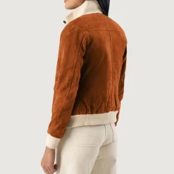 Sasha A1 Brown Suede Bomber Jacket