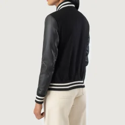 Savant Black Hybrid Varsity Jacket
