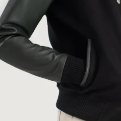 Savant Green & Black Hybrid Varsity Jacket