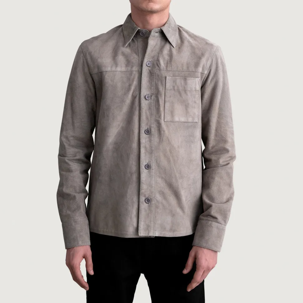 Scout Grey Suede Leather Shirt