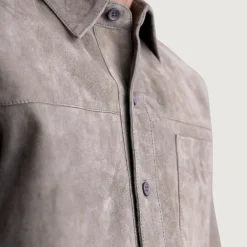Scout Grey Suede Leather Shirt