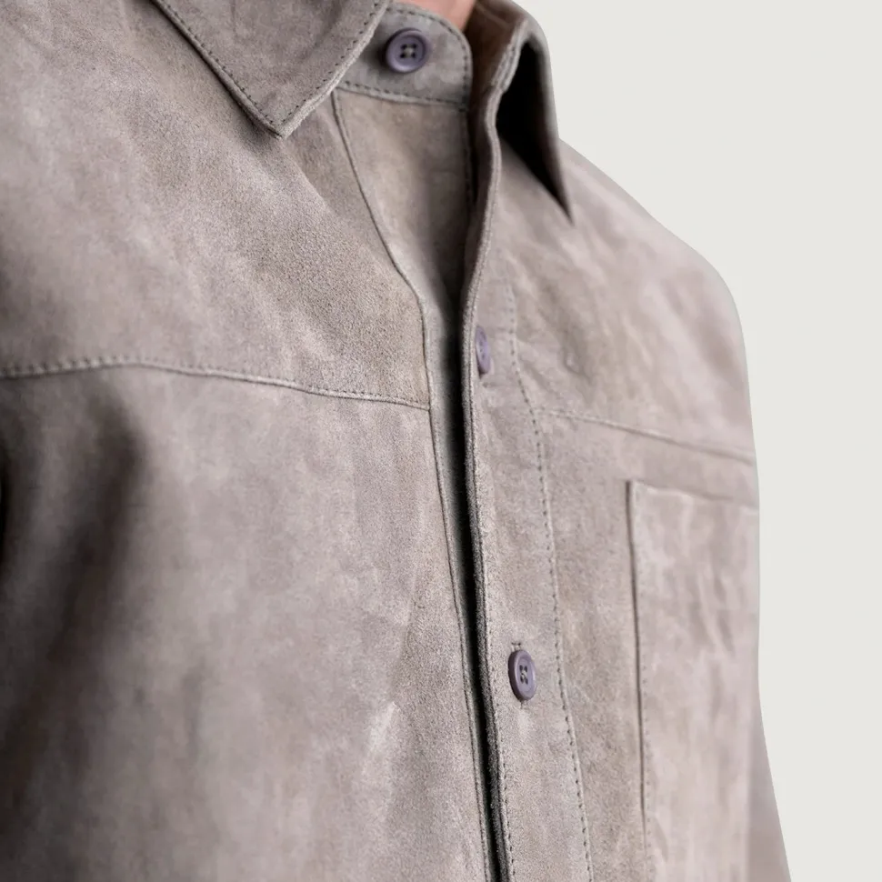Scout Grey Suede Leather Shirt