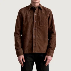 Scout Mocha Suede Leather Shirt