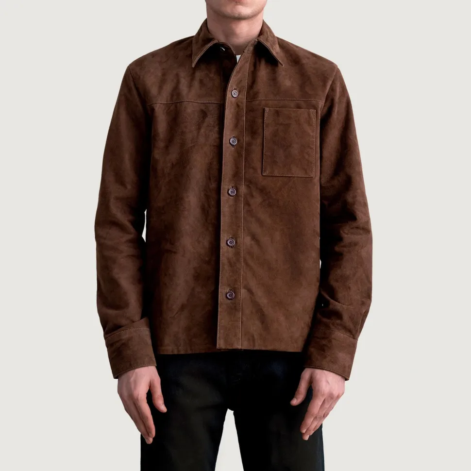 Scout Mocha Suede Leather Shirt