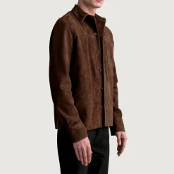 Scout Mocha Suede Leather Shirt