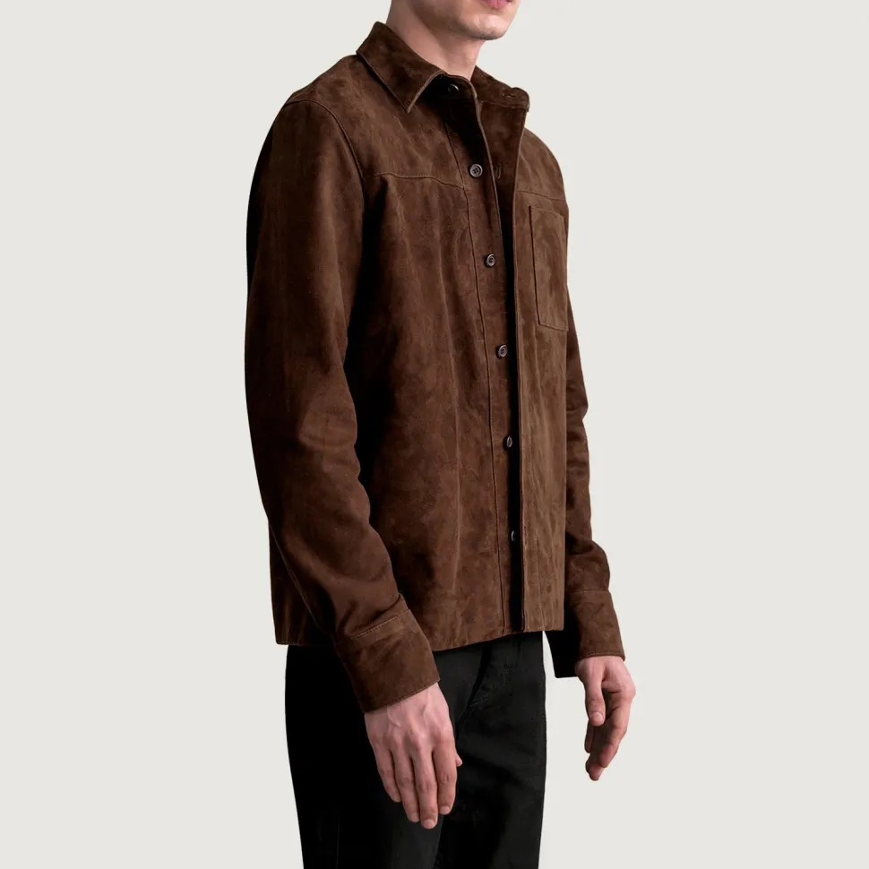 Scout Mocha Suede Leather Shirt