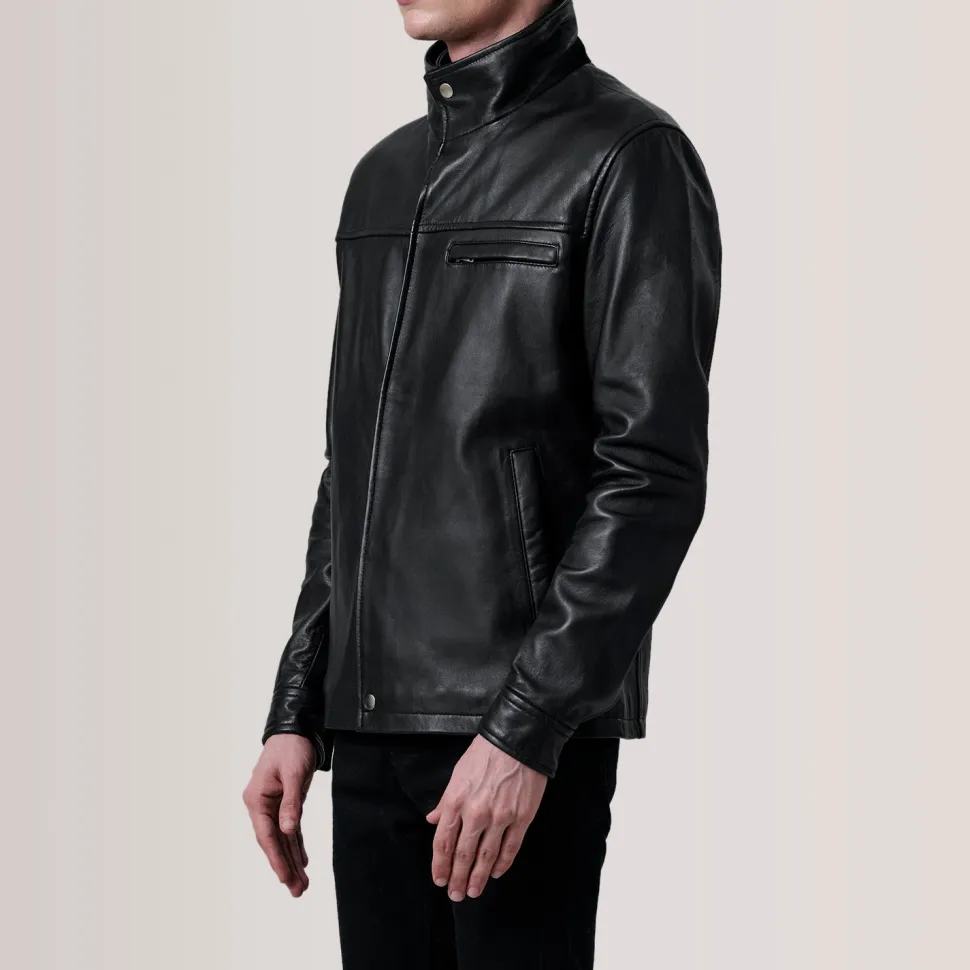 Sean Black Leather Classic Jacket