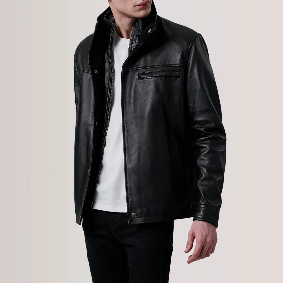 Sean Black Leather Classic Jacket