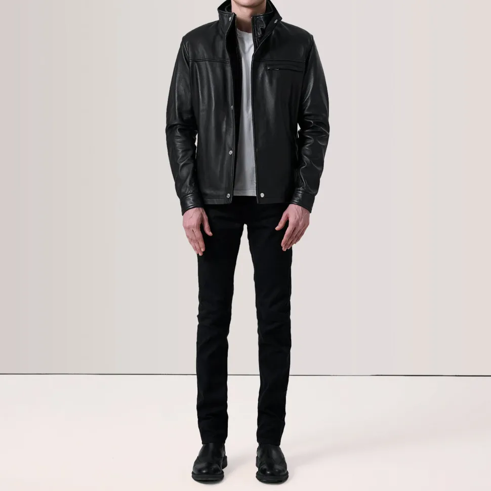 Sean Black Leather Classic Jacket