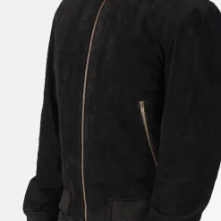 Shane Black Suede Bomber Jacket