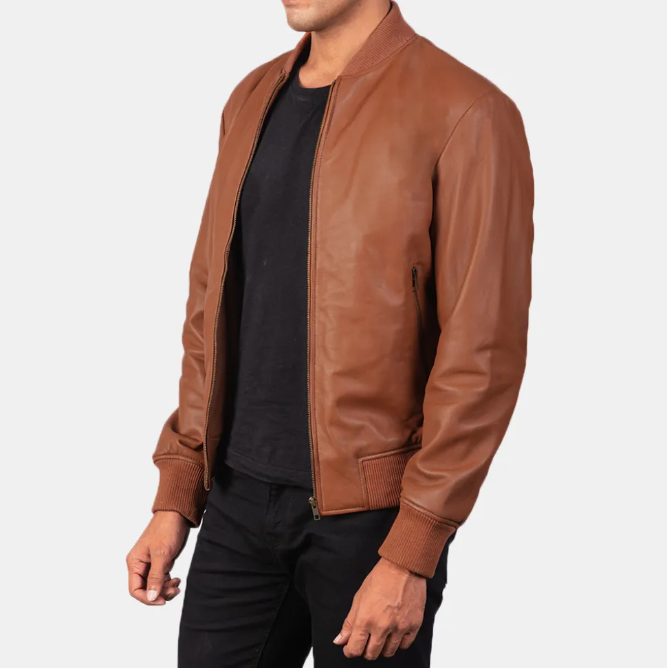 Shane Brown Leather Bomber Jacket