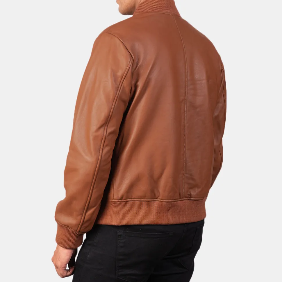 Shane Brown Leather Bomber Jacket
