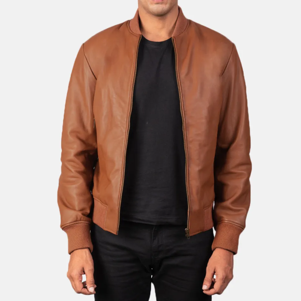 Shane Brown Leather Bomber Jacket