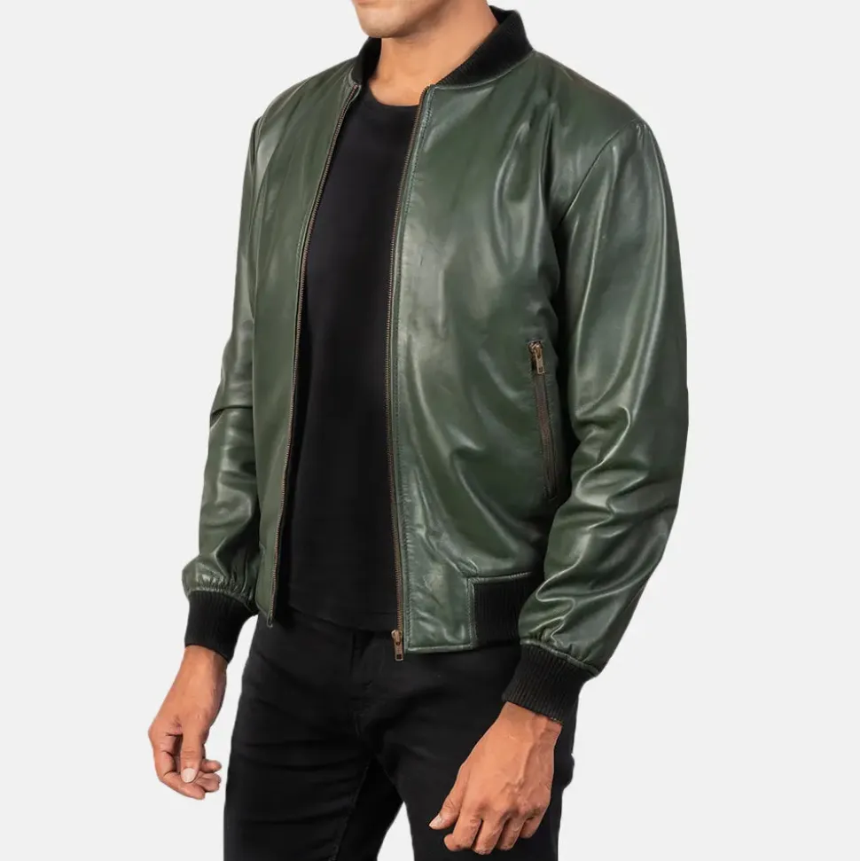 Shane Green Leather Bomber Jacket