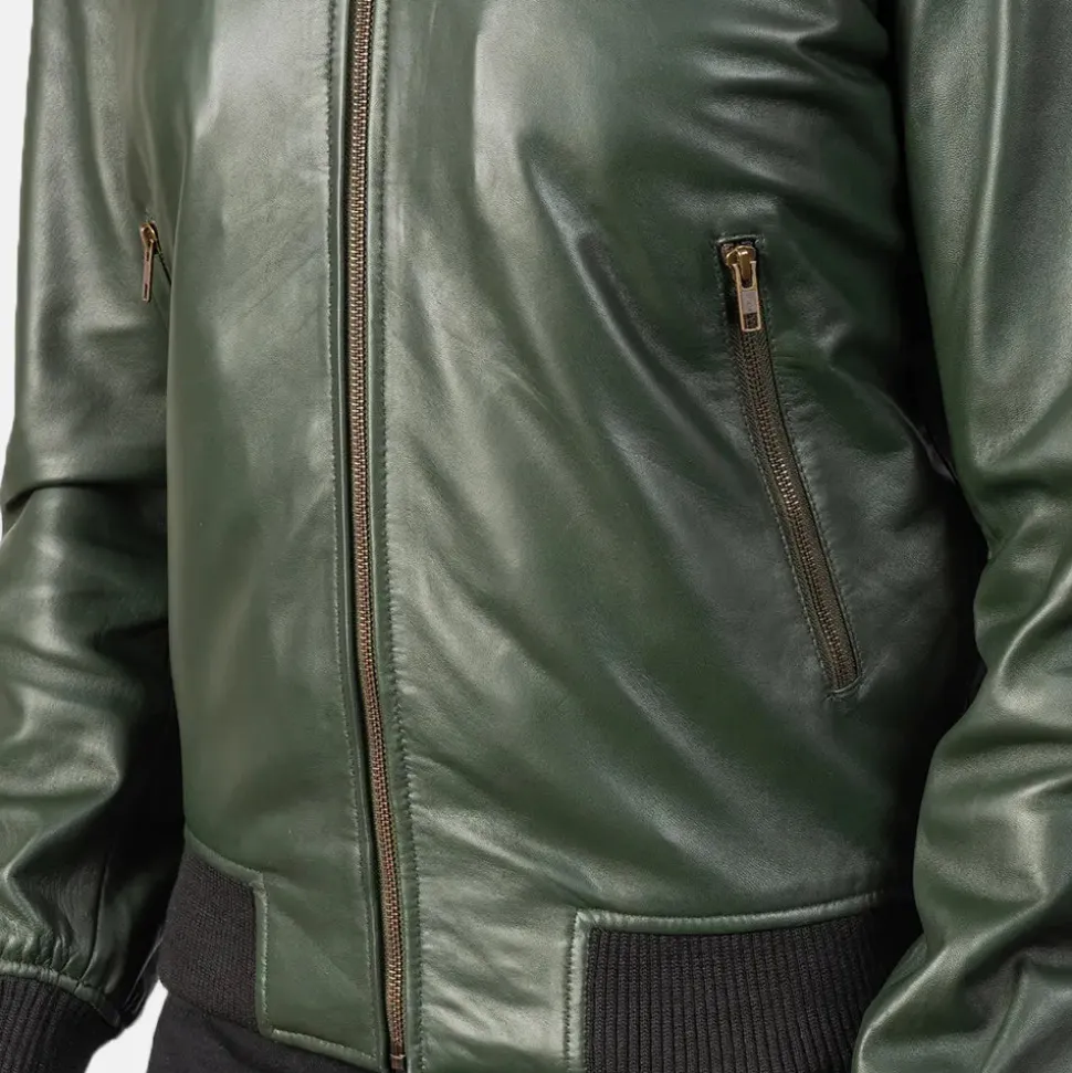 Shane Green Leather Bomber Jacket