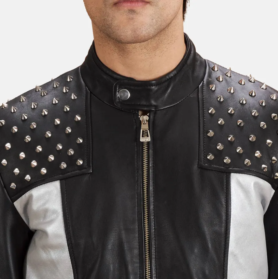 Shapron Studded Leather Biker Jacket