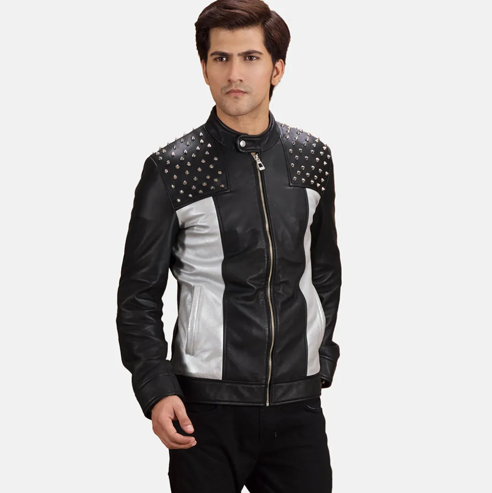 Shapron Studded Leather Biker Jacket