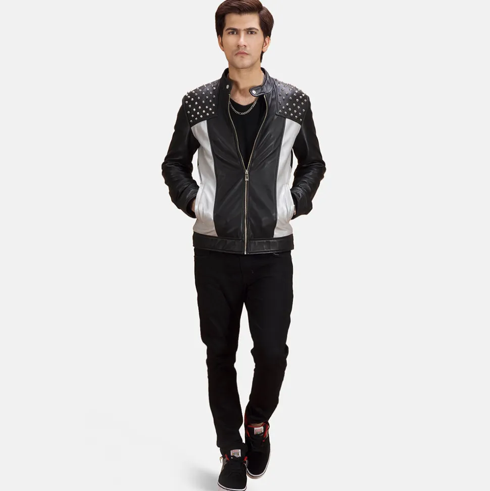 Shapron Studded Leather Biker Jacket