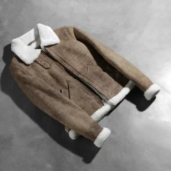 Sherilyn B-3 Distressed Brown Leather Bomber Jacket