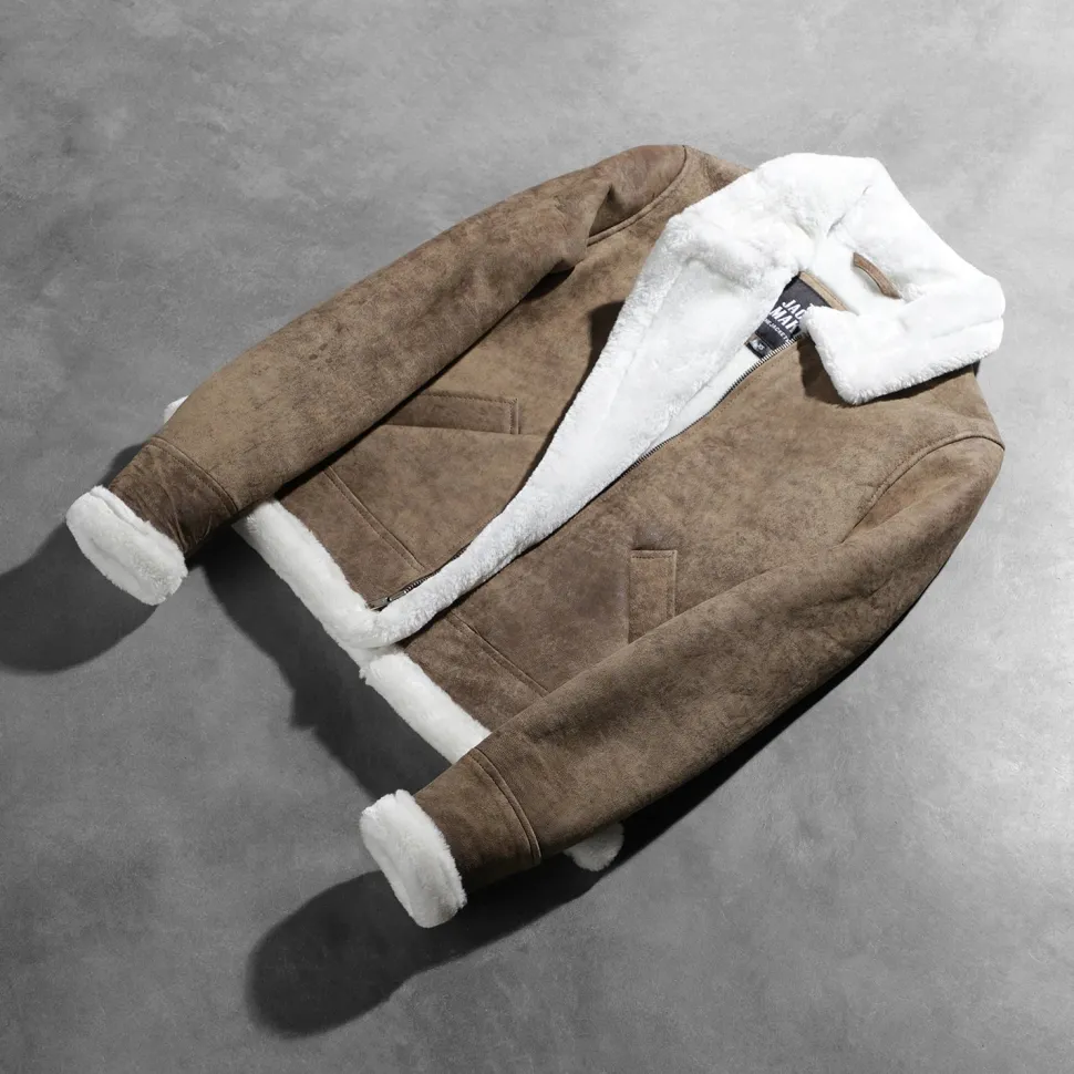 Sherilyn B-3 Distressed Brown Leather Bomber Jacket