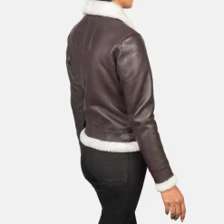 Sherilyn B-3 Maroon Leather Bomber Jacket