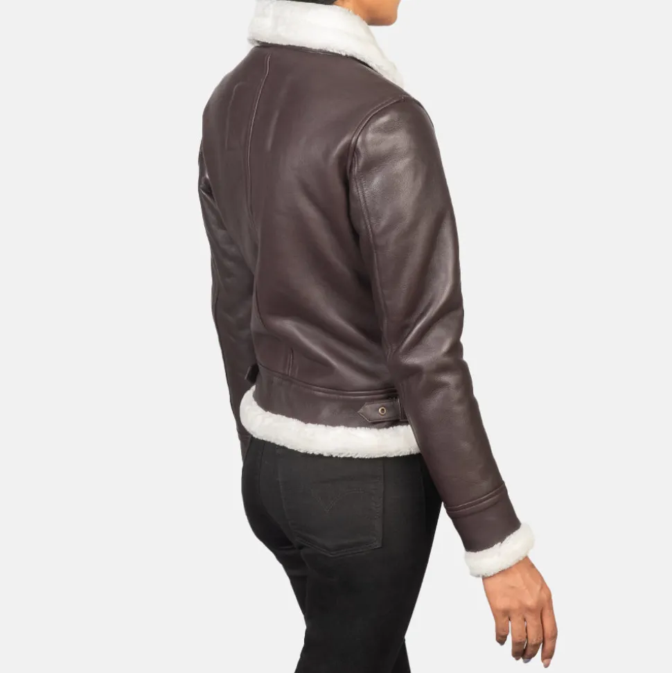 Sherilyn B-3 Maroon Leather Bomber Jacket