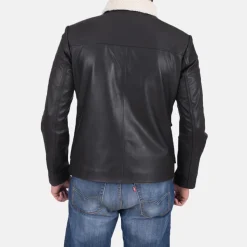 Snow Cole Black Leather Jacket