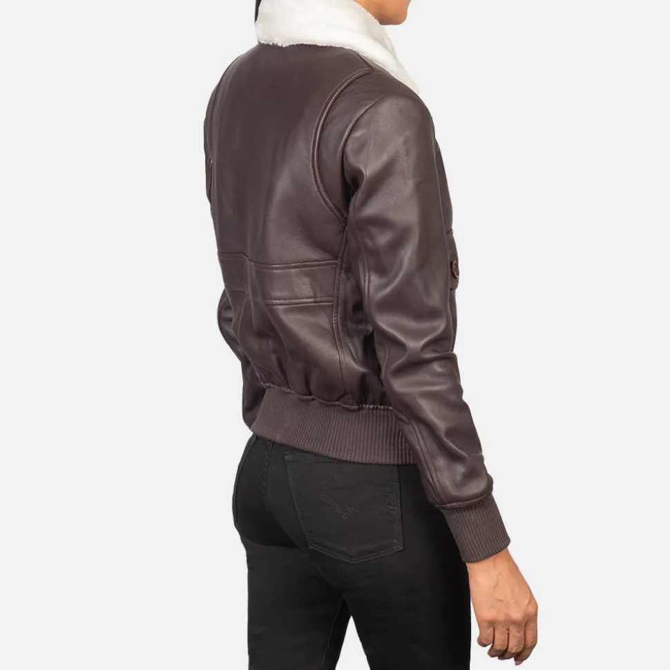 Stella G-1 Maroon Leather Bomber Jacket