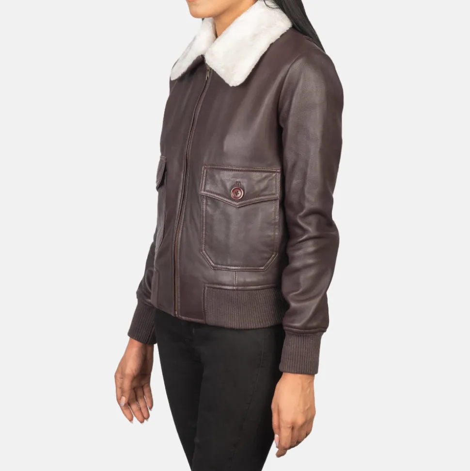 Stella G-1 Maroon Leather Bomber Jacket