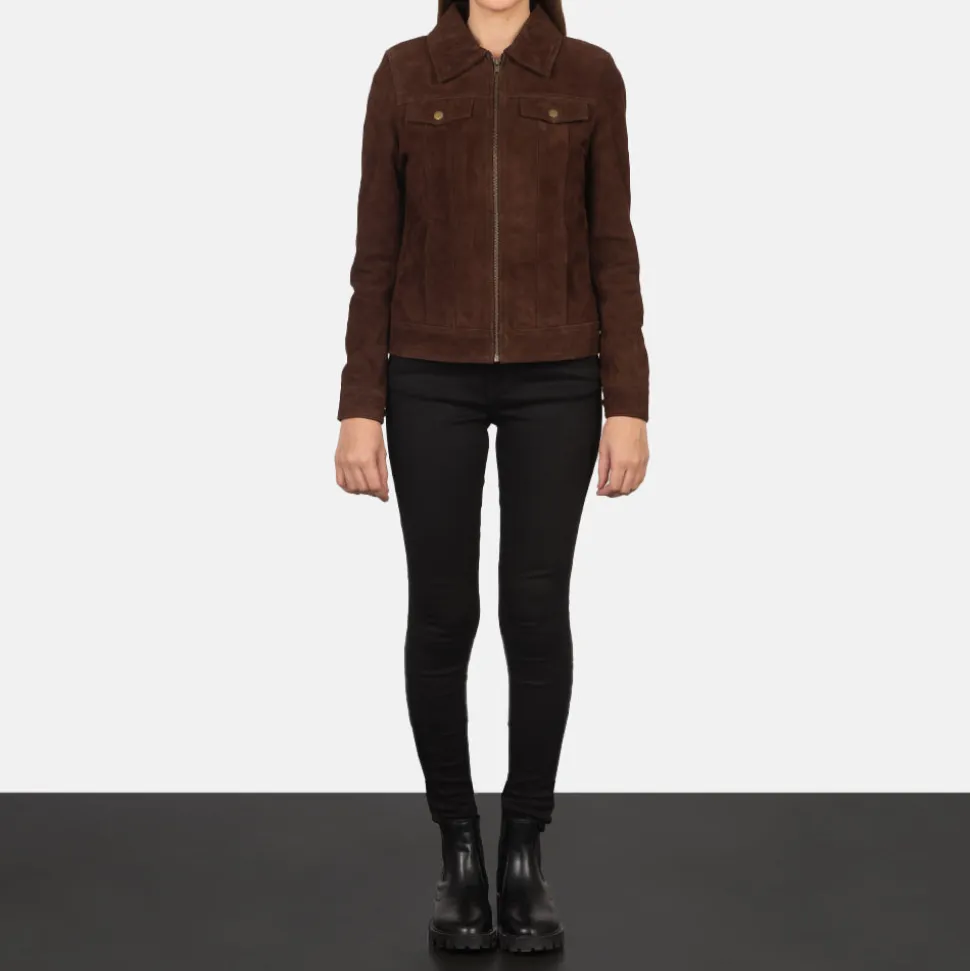 Suzy Mocha Suede Trucker Jacket