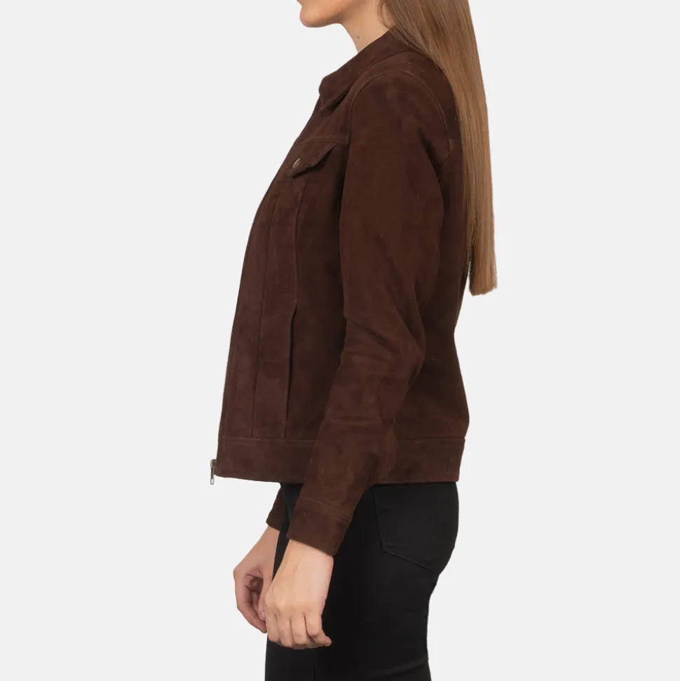 Suzy Mocha Suede Trucker Jacket