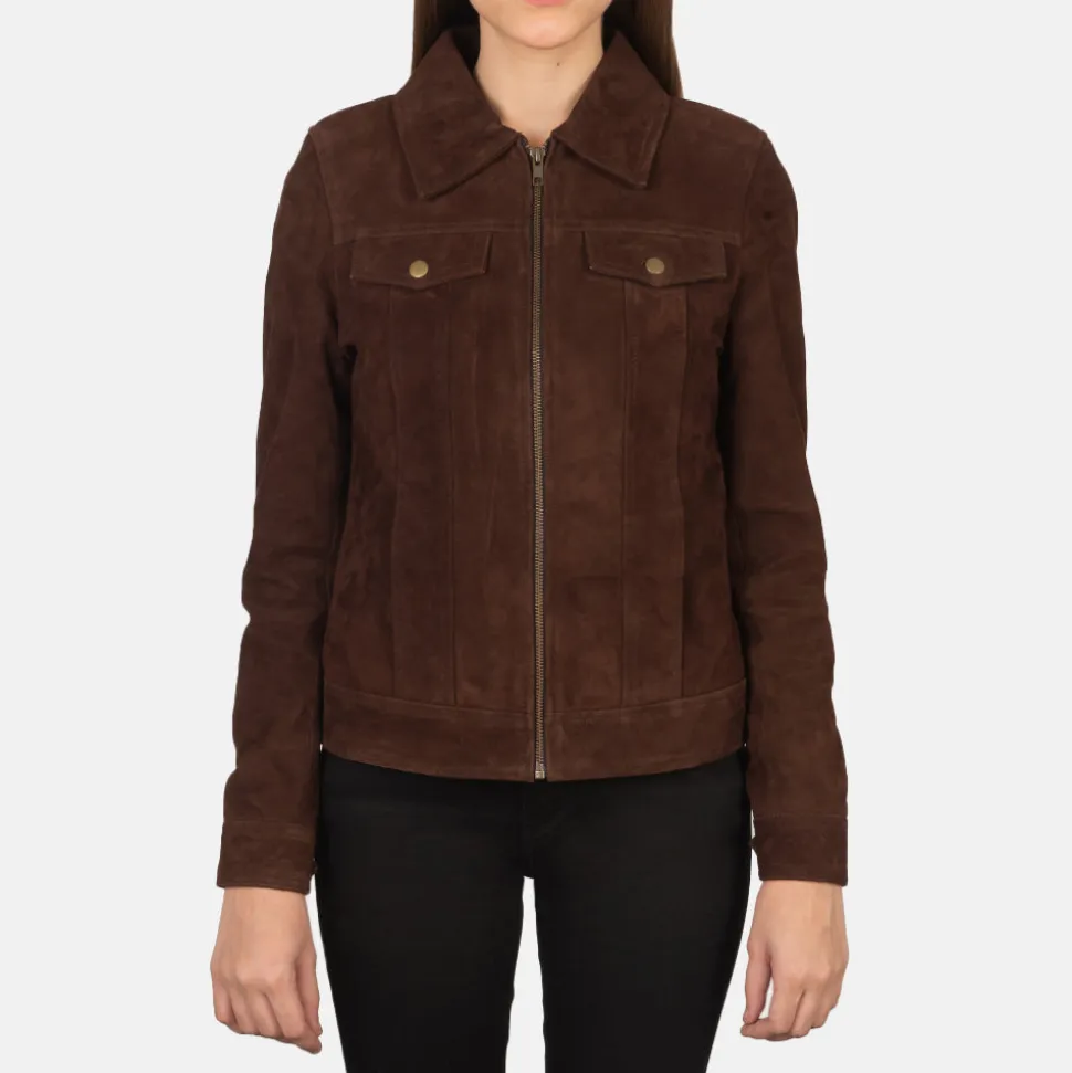 Suzy Mocha Suede Trucker Jacket