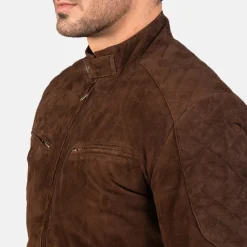 Sven Mocha Suede Bomber Jacket