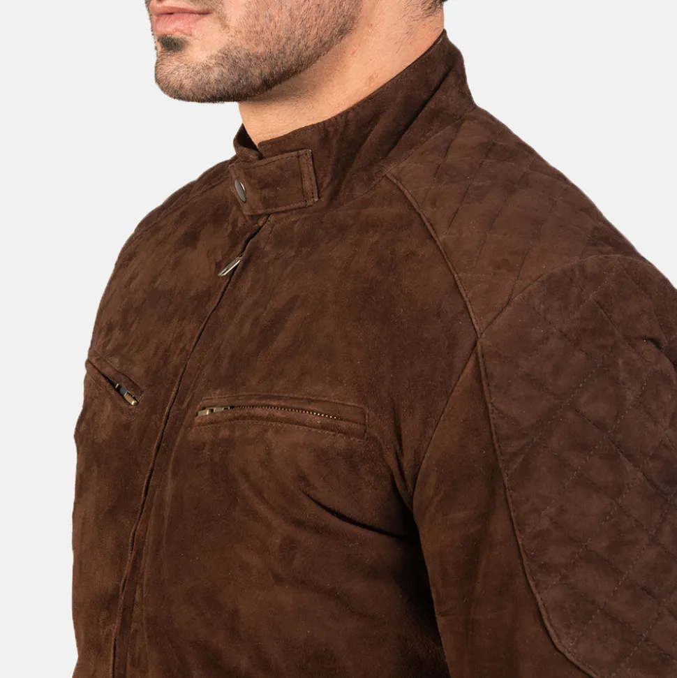 Sven Mocha Suede Bomber Jacket