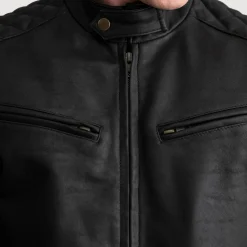 Sven Tumbled Brown Leather Bomber Jacket