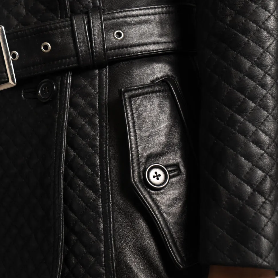 Sweet Susan Black Leather Trench Coat