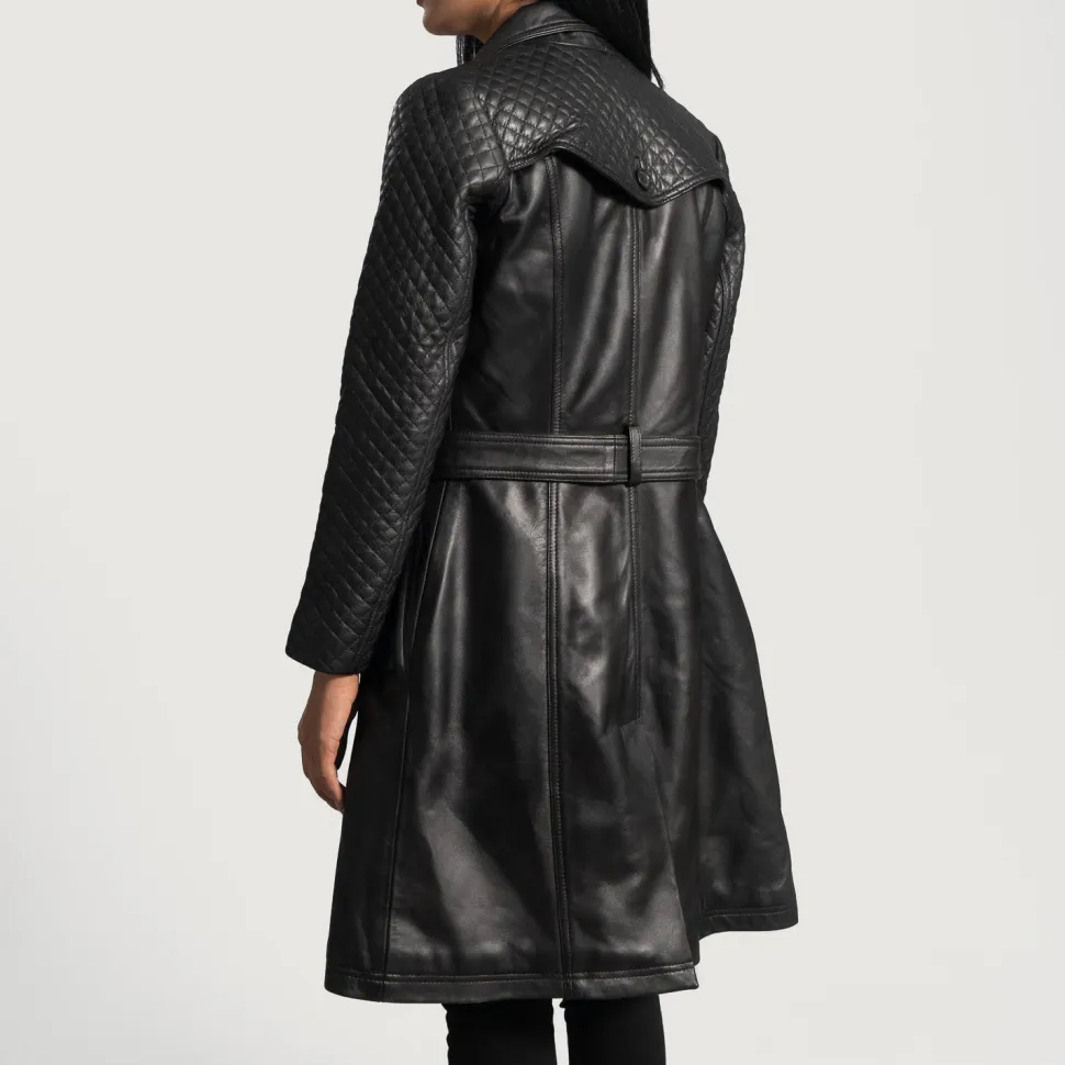 Sweet Susan Black Leather Trench Coat