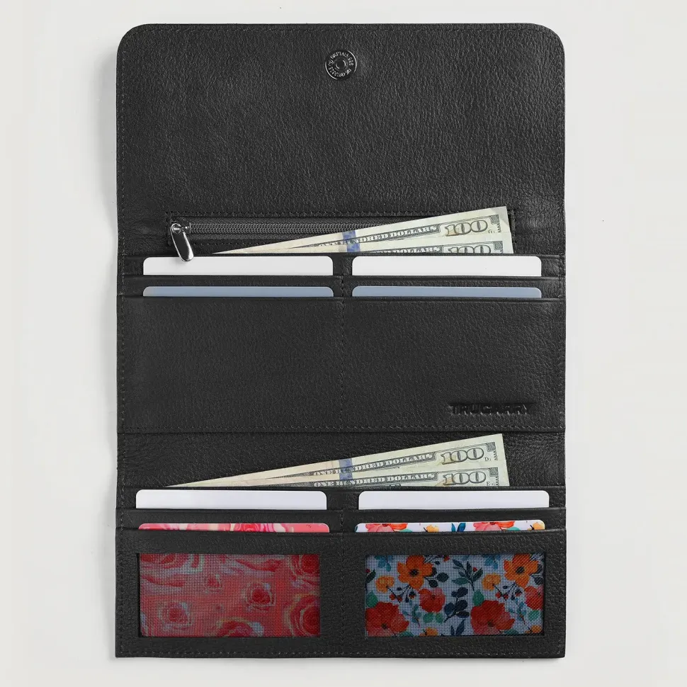 Taylor Black Leather Continental Wallet