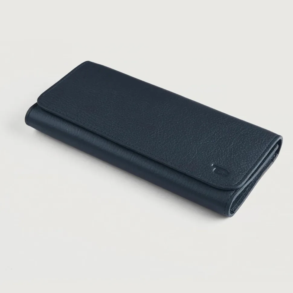 Taylor Blue Leather Continental Wallet