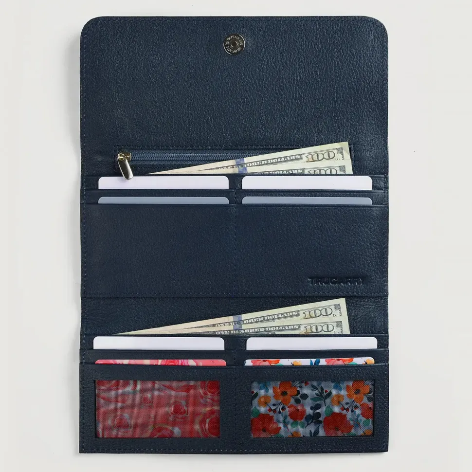 Taylor Blue Leather Continental Wallet