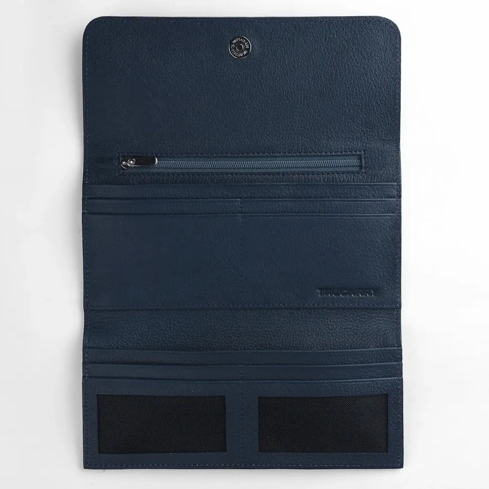 Taylor Blue Leather Continental Wallet