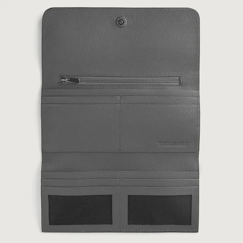 Taylor Grey Leather Continental Wallet