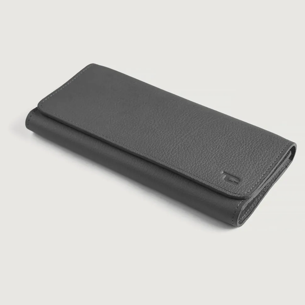 Taylor Grey Leather Continental Wallet