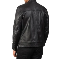 Tea House Black Leather Biker Jacket